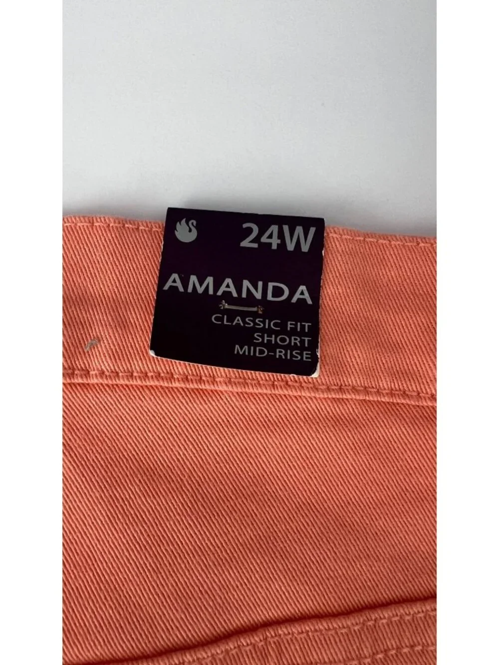 Gloria Vanderbilt Amanda Size 24W Classic Fit Shorts Mid Rise Peach NWT - Picture 6 of 6
